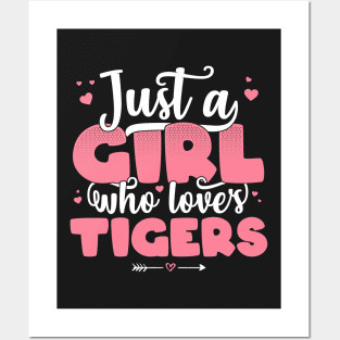 Just A Girl Who Loves Tigers - Cute Tiger lover gift product Posters and Art